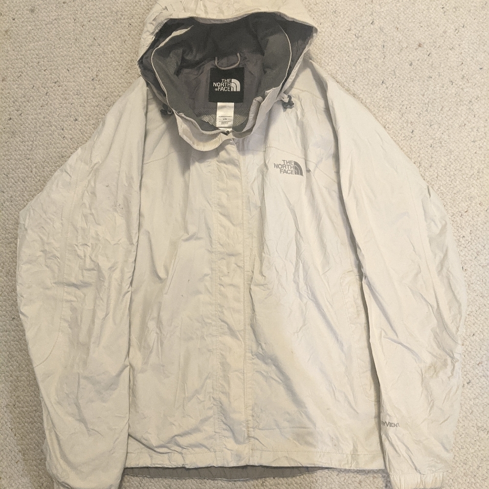 North Face white shell jacket